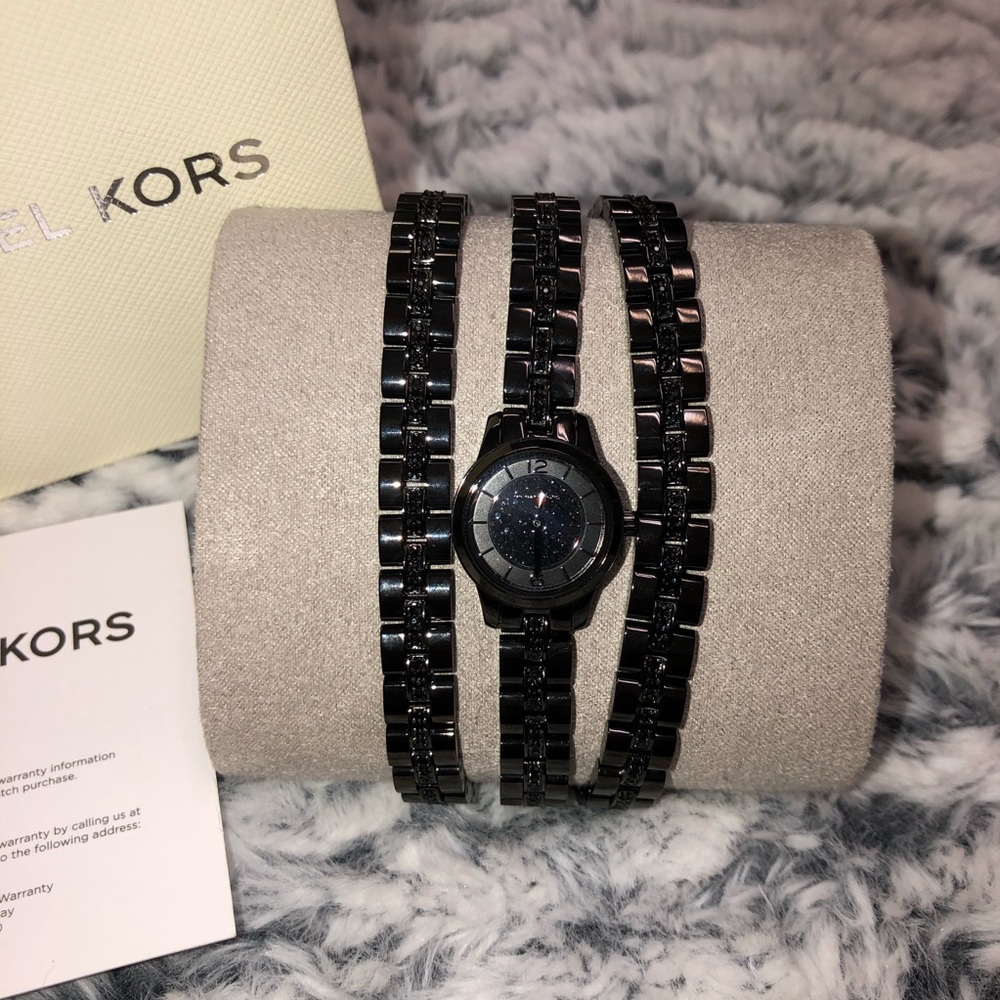 Michael Kors Petite Runway Black Triple Wrap Watch - Picture 3 of 6